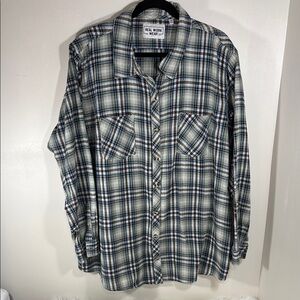 Women’s Real Work Green/blue Plaid Shirt